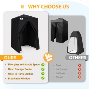EAGLE PEAK Ultra Compact 4 ft x 4 ft Pop-Up Changing Room Canopy - Flex