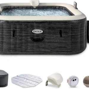 INTEX PureSpa Greystone Deluxe Spa Set, 6 Person, 77 x 77 x 28 in - 28451EP