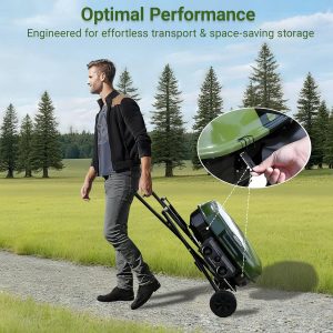 Brand-Man Portable Propane Gas Grill With Folding Cart And Push-Button Ignition