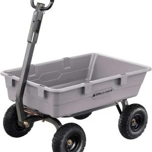 Gorilla Carts Utility Dump Wagon 6 Cubic Feet 1200 lb Capacity Black - GOR6PS