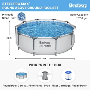 Bestway Steel Frame Above Ground Swimming Pool Set 10' x 30in - 2 Pack