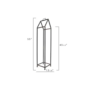 3R Studios House Shaped Metal Log Holder, 13 in. L x 12.5 in. W x 55.75 in. H