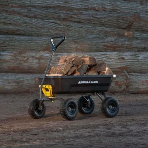 Poly Dump Garden Cart With No-Flat Tires, 7 Cubic Feet, 1200-Pound Capacity, Black - 7GCG-NF