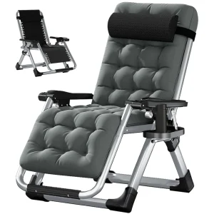 NAIZEA Zero Gravity Lawn Recliner Chairs, 2 Pack, Black