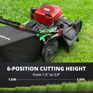 AMERISUN 21 Inch Steel Deck Gas Push Lawn Mower, 144cc 4-Stroke Engine, 3-in-1 - 144cc 3in1 Push