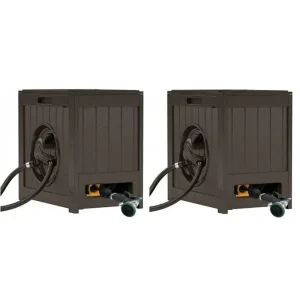 Aquawinder Water Powered Auto Rewind Yard Hose Reel, Java, 125-Foot Capacity - 2 Pack