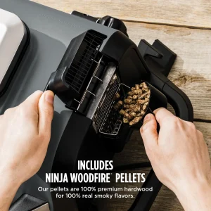 Ninja Woodfire Pro Outdoor Grill, 7-in-1, Grey XL With Built-In Thermometer - OG751