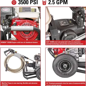 Simpson Gas Pressure Washer 3500 PSI 2.5 GPM With Honda GX200 Engine - PS61002-S