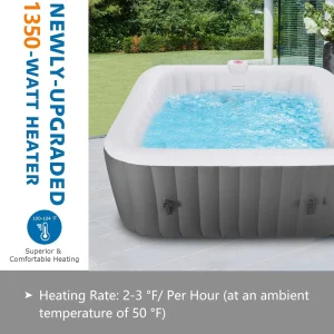 SEGMART Inflatable Hot Tub Spa, 73 inch, 4-6 Person, 130 Jets, 240 Gallon Capacity