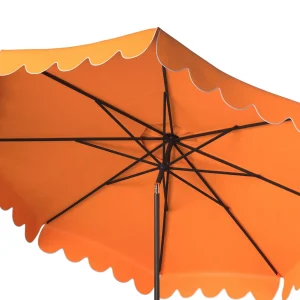 Safavieh Patio Umbrella 9' Crank Tilt Navy/White - Venice