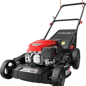 AMERISUN 21 Inch Steel Deck Gas Push Lawn Mower, 144cc 4-Stroke Engine, 3-in-1 - 144cc 3in1 Push