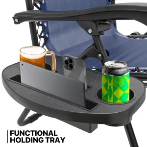 MoNiBloom Zero Gravity Reclining Chairs Set Of 2 With Canopy Shade And Headrest, Black - 330 lbs