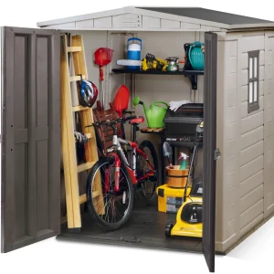Keter Resin Outdoor Storage Shed, Taupe, 8 x 11 Foot - Factor