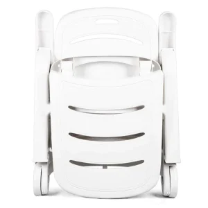 Rolling Folding Plastic Pool Lounge Chair With Armrests, 5 Position - Patio Deck Beach Chair