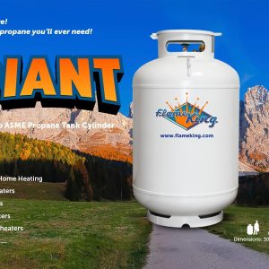 Flame King Vertical Propane Tank 420LB - White
