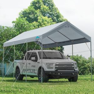 ADVANCE OUTDOOR Heavy Duty 12x20 ft Carport Canopy Garage, Gray