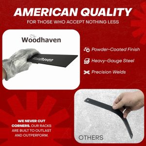 Woodhaven 8-Foot Firewood Rack, 1/2 Cord, Heavy-Duty Steel - With Cover