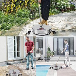 Twinkle Star 15 Inch Stainless Steel Pressure Washer Surface Cleaner With 2 Extension Wands And 2 Replacement Nozzles