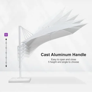 PURPLE LEAF 9' x 12' White Right-Left Tilt Aluminum Cantilever Patio Umbrella