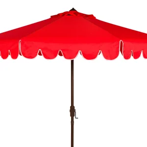 Safavieh Patio Umbrella 9' Crank Tilt Navy/White - Venice