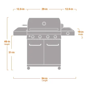 Monument Grills Stainless Steel 4 Burner Propane Gas Grill With Rotisserie - 17842