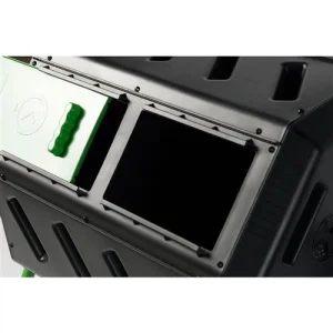 Compost Tumbler Bin 5 Cubic Ft / 37 Gallon, Black Green - Dual Chamber