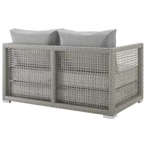 Afuera Living Wicker Patio Loveseat, Gray - 52in W x 32in D
