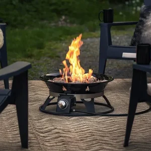 Portable Propane Fire Pit 21-inch 58,000 BTU With Cover And Carry Kit