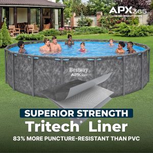 Bestway Above Ground Pool Set, 18 ft x 52 in, Dark Marble - APX 365