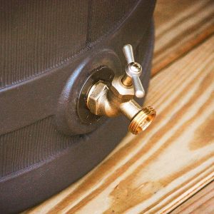 50-Gallon Outdoor Plastic Rain Barrel