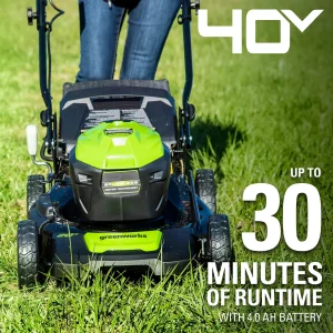 Greenworks 40V 20-Inch Brushless Walk-Behind Push Lawn Mower With 40 Ah Battery And Quick Charger - 2516302