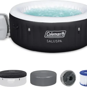 2-4 Person Inflatable Hot Tub With 120 Air Jets And Insulated Cover