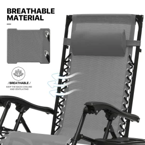 MoNiBloom Zero Gravity Reclining Chairs Set Of 2 With Canopy Shade And Headrest, Black - 330 lbs