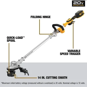 DEWALT Brushless 20V String Trimmer With 5AH Battery