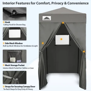 EAGLE PEAK Ultra Compact 4 ft x 4 ft Pop-Up Changing Room Canopy - Flex
