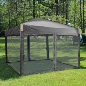 Aoodor Pop Up Canopy 12'x12' With Removable Mesh Sidewalls - Black