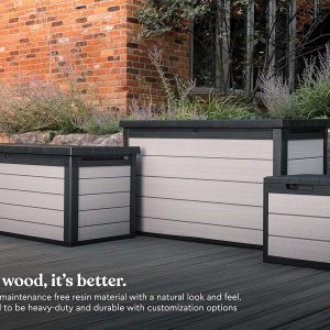 200 Gallon Resin Deck Box, 59.7 in L x 28.5 in W x 35.4 in H