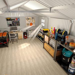GarveeLife Enclosed Metal Carport 12x20 FT, Gray - Reinforced Frame And Steel Roof