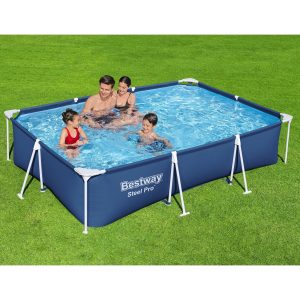 Bestway Steel Pro Above Ground Pool Set, 9 ft. 10 in. x 6 ft. 7 in. x 26 in., 872 gal.