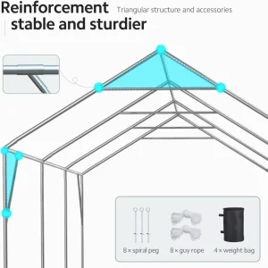 ADVANCE OUTDOOR Heavy Duty 12x20 ft Carport Canopy Garage, Gray