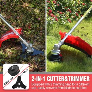 Powersmart 31cc 4-Cycle 15lb Straight Shaft Gas String Trimmer and Brush Cutter