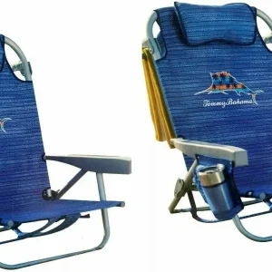 Tommy Bahama Backpack Beach Chairs, Blue, 2 Pack - 300 lb Capacity