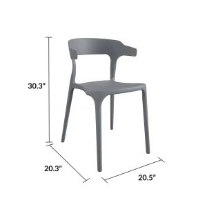 Novogratz Poolside Felix Stacking Dining Chairs, Indoor/Outdoor, 4-Pack, Charcoal
