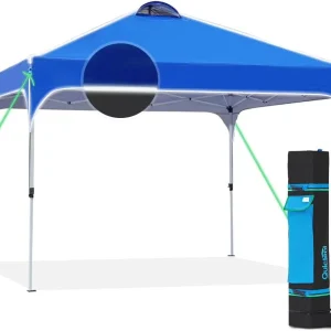 Quictent 10 x 10 ft Pop-Up Canopy Tent With Reflective Top, Fluorescent Rope And Vented Top