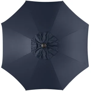 Safavieh Patio Umbrella 9' Crank Tilt Navy/White - Venice