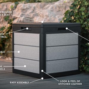 200 Gallon Resin Deck Box, 59.7 in L x 28.5 in W x 35.4 in H