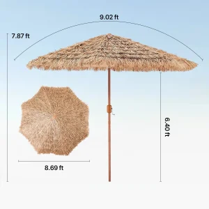 Thatched Tiki Patio Umbrella 9 ft