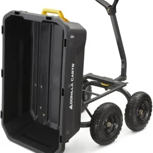 Poly Dump Garden Cart With No-Flat Tires, 7 Cubic Feet, 1200-Pound Capacity, Black - 7GCG-NF