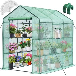 Greengro Portable Greenhouse Kit, Green, 57 x 85 x 76 in, 8 Shelves