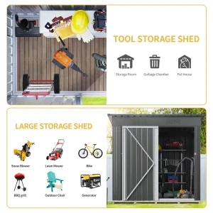 UFORIC Outdoor Storage Shed, 5 x 3 ft, Dark Gray